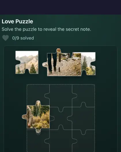 Love Puzzle — a real interactive photo-puzzle love website example