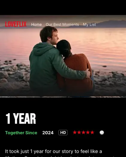 Loveflix — a real Netflix-style love website example