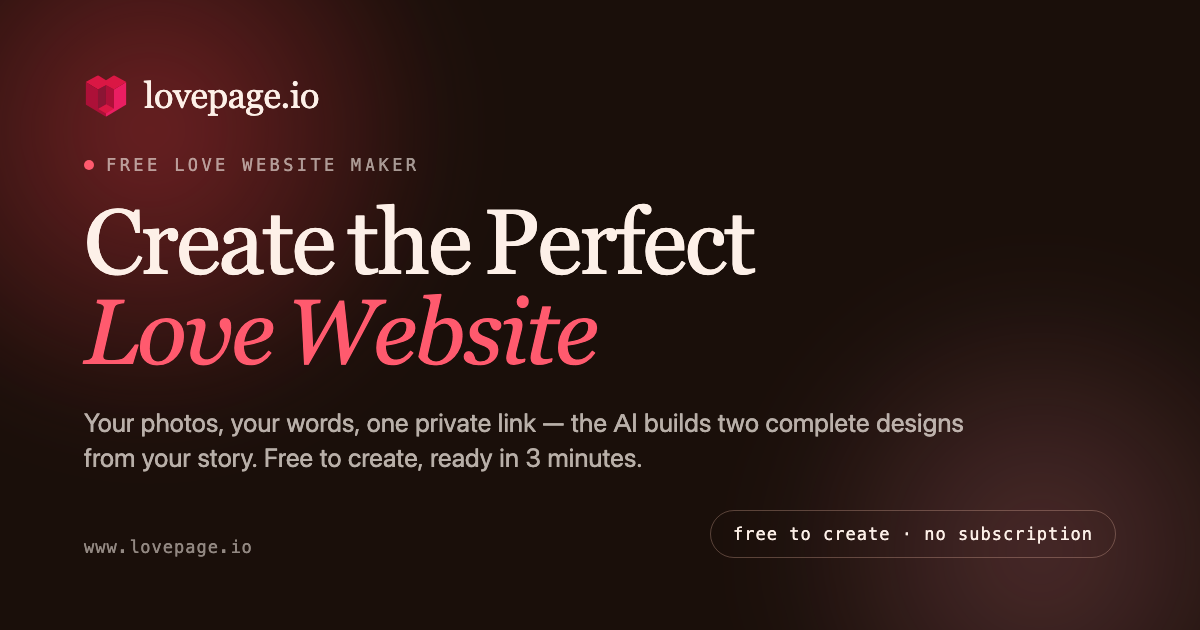 Cute Website for Couples — Your Story on One Link | LovePage.io